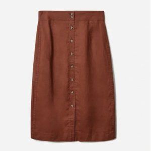 Everlane Linen Button Front Skirt
